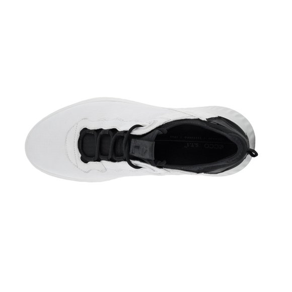 Ecco Men's ATH-1FM Luxe Lace Up Leather Sneaker Comfort Shoe White Black 47 - Picture 4 of 9